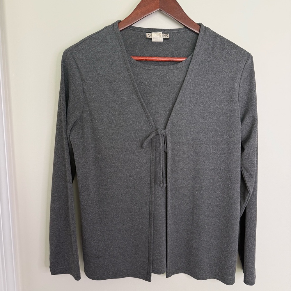 Vintage Notations Faux Layered Cardigan Sweater Size Small